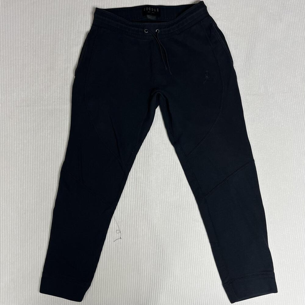 Jordan Pants Mens Large Black Fleece Sweatpants Joggers Zip Pocket Jumpman